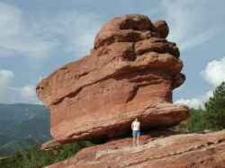 Tina in front of Balanced Rock