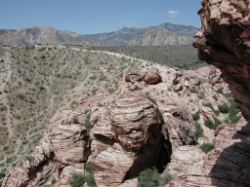 Looking back to the trailhead from the cache